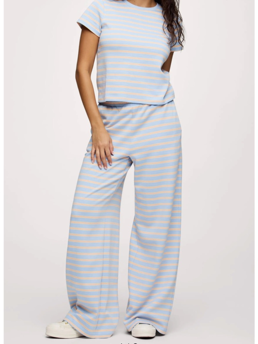 NWT Nude Golden Hour Stripe Stretch Cotton Pants Set/Medium/Sky Stripe
